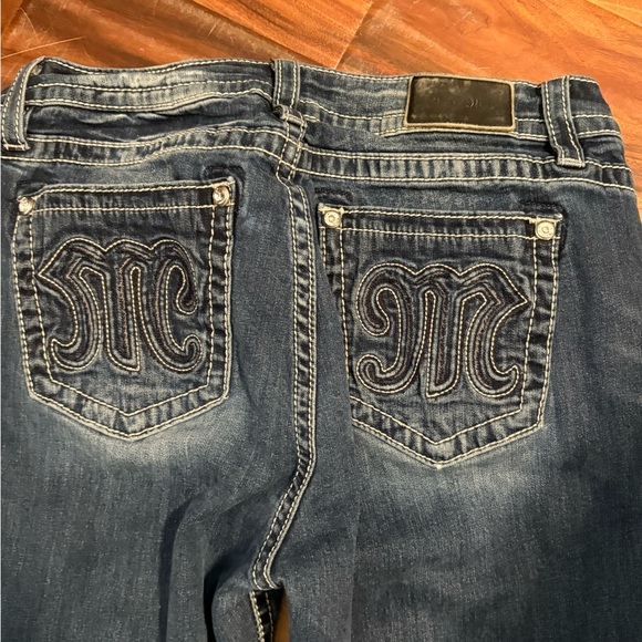 Miss Me Blue Denim Jeans mid rise boot size 33 X 34 - Picture 3 of 8